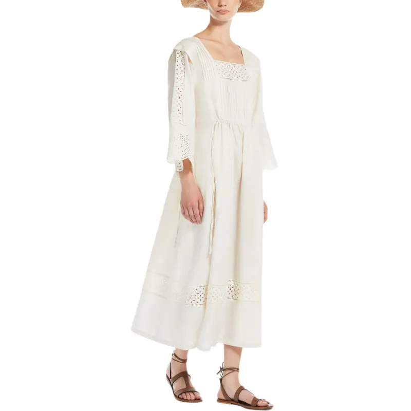 WEEKEND MaxMara Luglio Collection SS25 Long Sleeved Dress Women's Beige-3