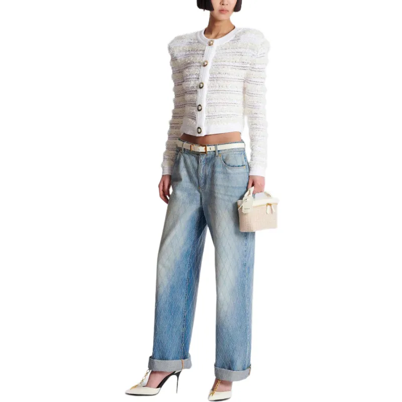 BALMAIN Diamond stitched Jeans-4