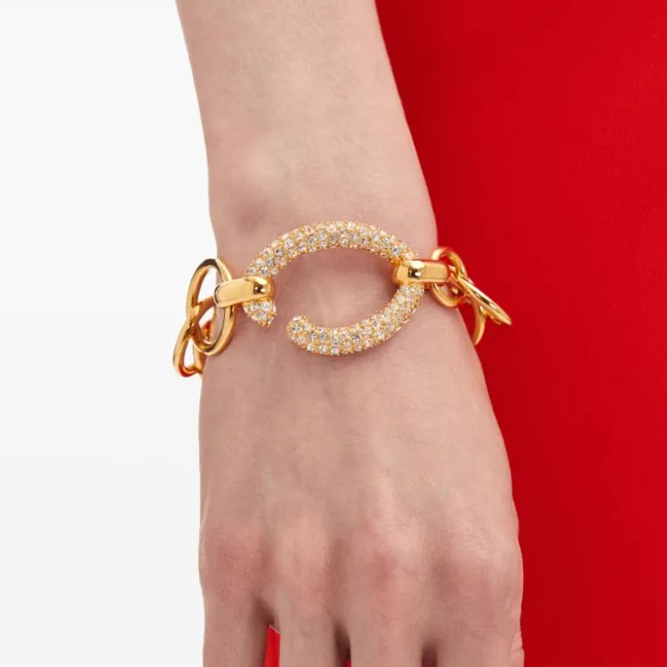 Oscar De La Renta Pavé O Chain link Bracelet-2