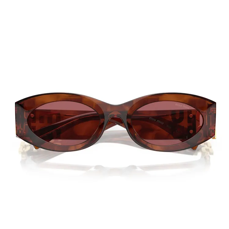 MIU MIU Logo lettering Oval frame Sunglasses-3