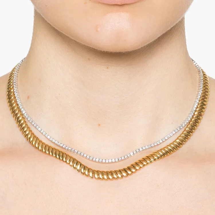Anita Ko 18KT Yellow And White Gold Hepburn Diamond Necklace Set-2