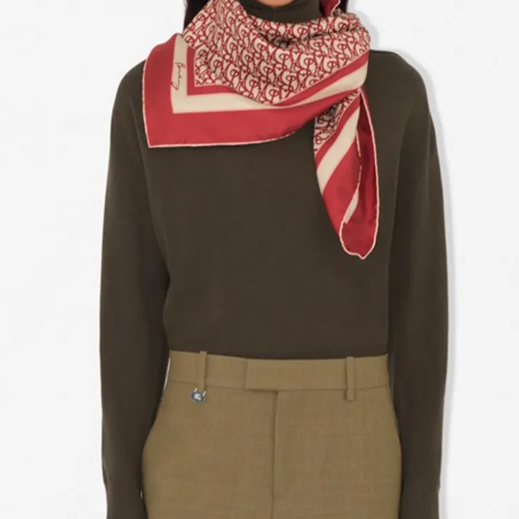 Burberry Silk Scarves Women's Red-2