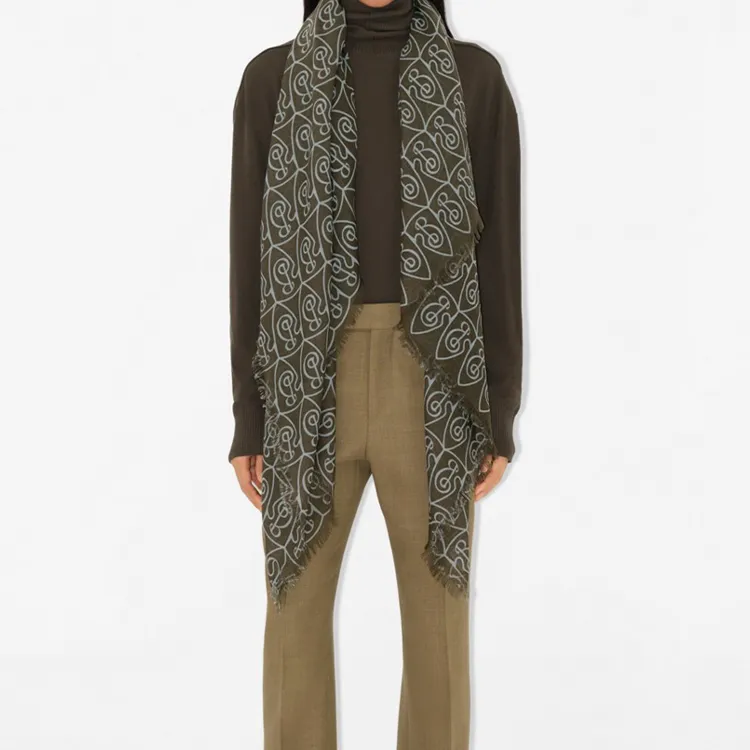 Burberry B Shield Wool Scarf-2