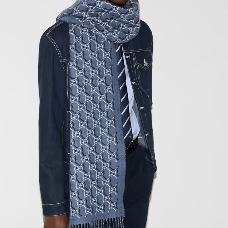 GUCCI Gg Shadow Fringed Scarf-2