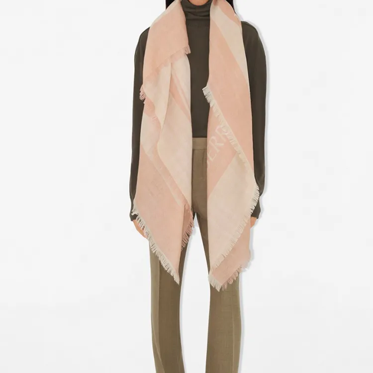 Burberry Wool, Polyamide Knit Scarves Women's Pink-2