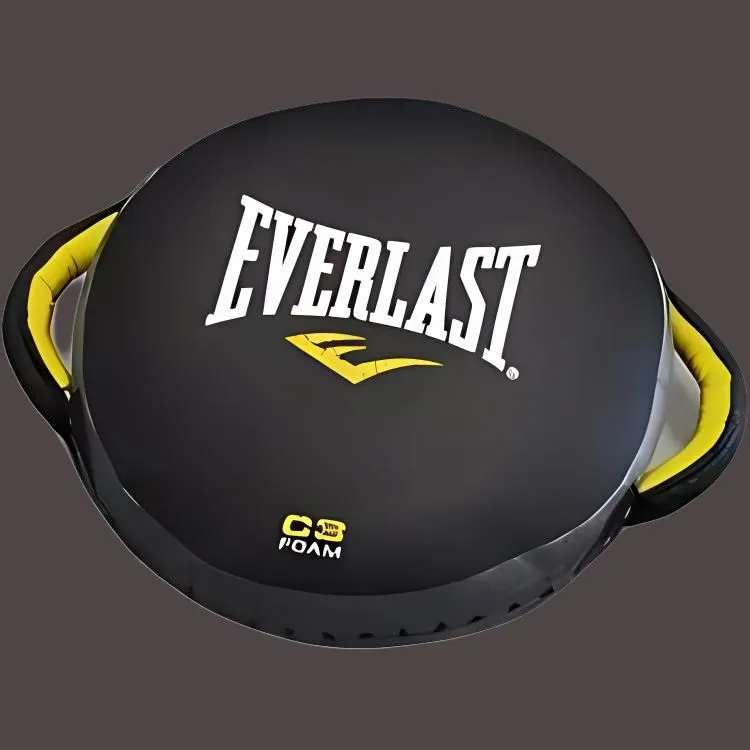 Everlast Taekwondo Equipment Taekwondo Kick Pad Cow Leather Unisex Black Gray-3