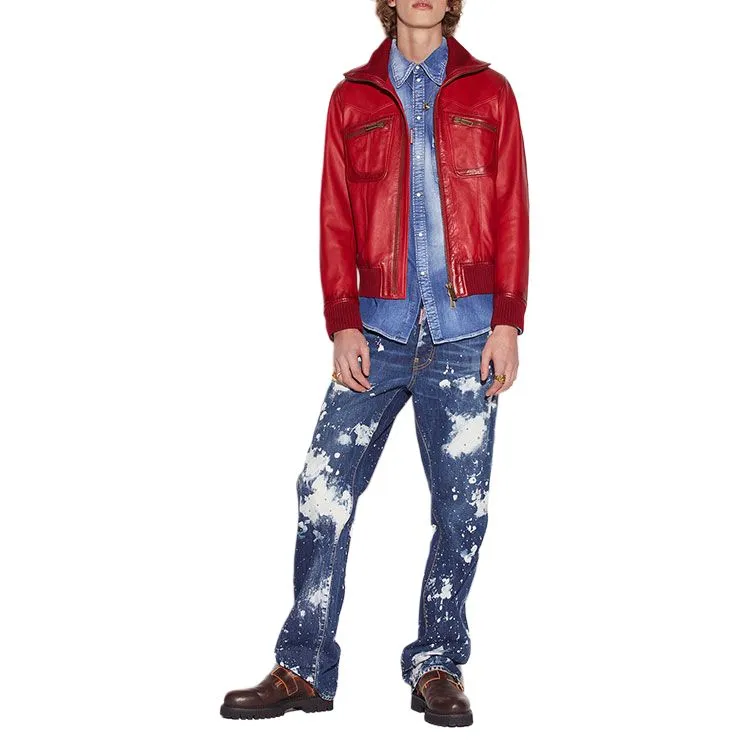 DSQUARED 2 Paint splatter Straight leg Jeans-1