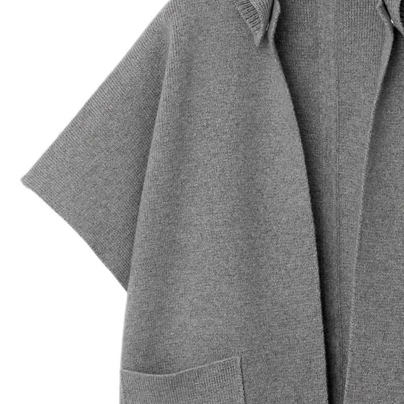 Burberry SS24 Cashmere Cape Cloaks Women's Light Gray-4