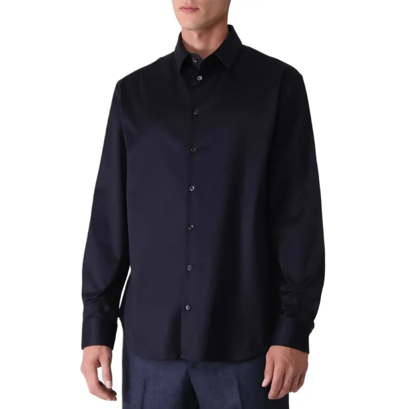 GIORGIO ARMANI Shirts Men Navy Blue-3