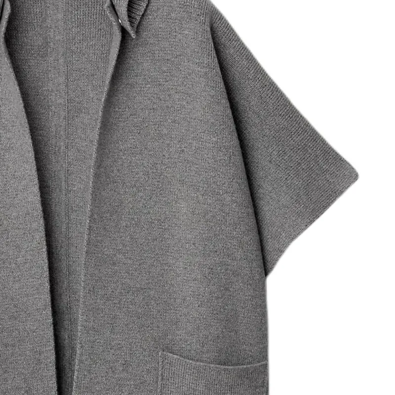 Burberry SS24 Cashmere Cape Cloaks Women's Light Gray-3