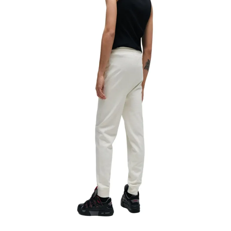HUGO BOSS FW23 Cotton Terry Tracksuit Bottoms With Logo Print Casual Pants Men's White-2