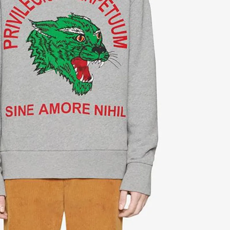 GUCCI Panther Face Cotton Sweatshirt-6