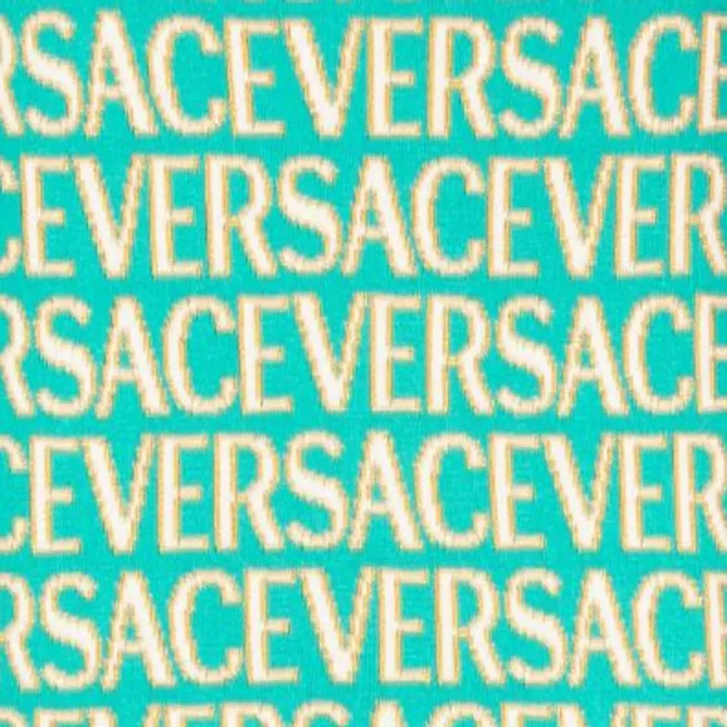 VERSACE Allover Logo-Jacquard Knitted Mini Skirt-5