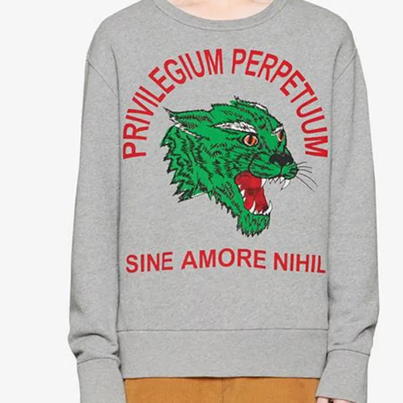 GUCCI Panther Face Cotton Sweatshirt-5