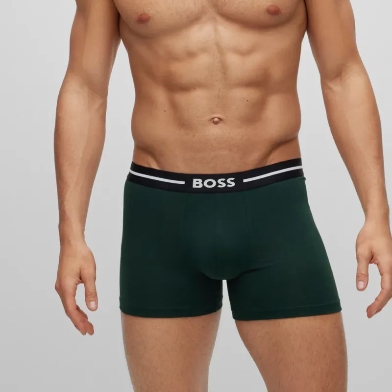 HUGO BOSS Three Pack Of Stretch Cotton Boxer Briefs With Logos Underpants Men's 3 Pack-2