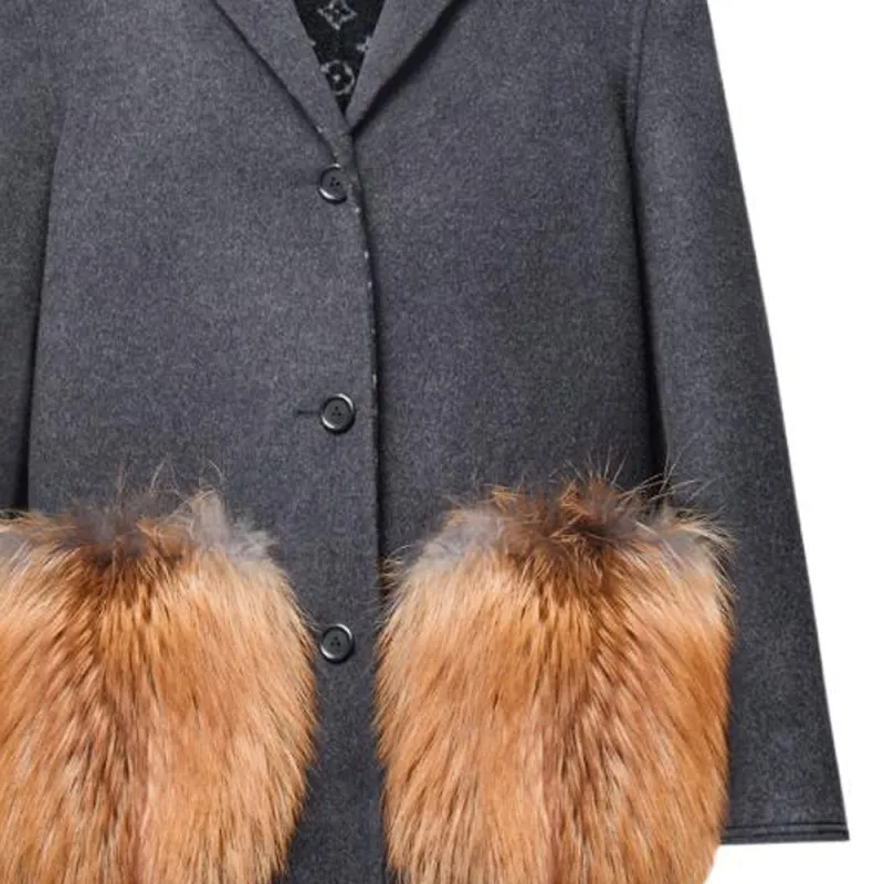 LOUIS VUITTON FW24 Coats Women's Gray-4