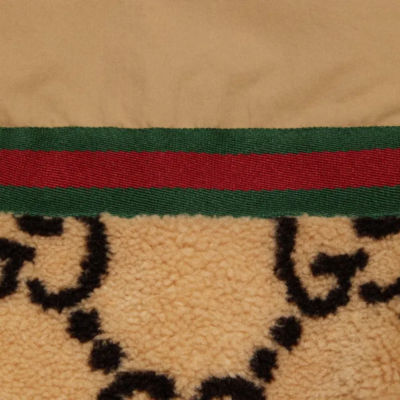 GUCCI Gg Jacquard Oversized Half Zip Wool Jacket-5
