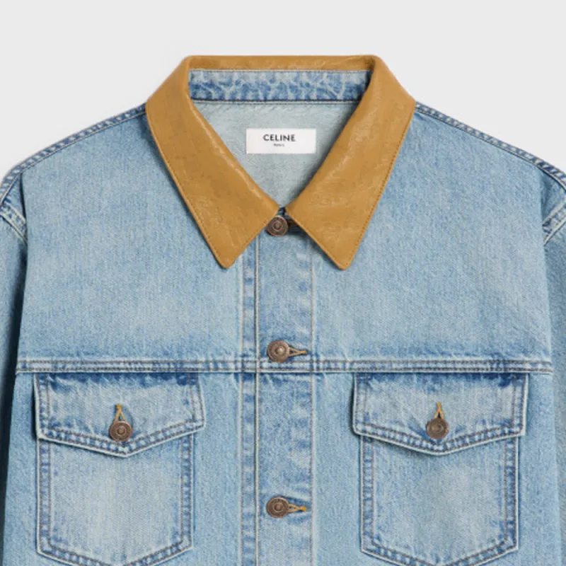 CELINE Trucker Jacket In Blue Eclipse Wash Denim-2