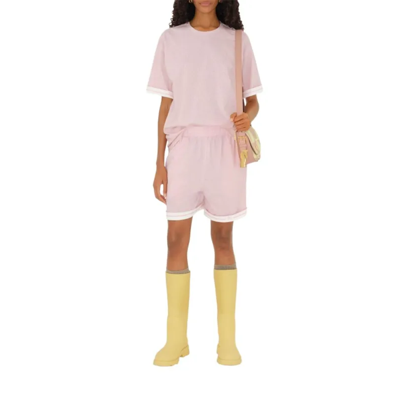 Burberry FW23 Drop Shoulder Sleeve T Shirt Women's Light Pink-2