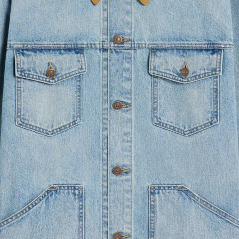 CELINE Trucker Jacket In Blue Eclipse Wash Denim-4