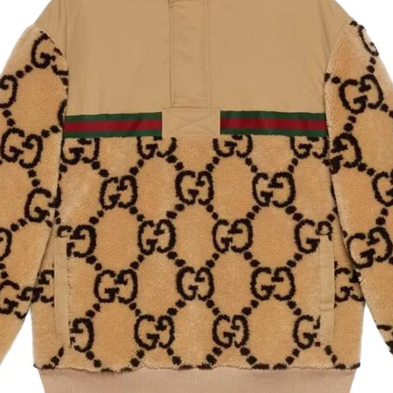 GUCCI Gg Jacquard Oversized Half Zip Wool Jacket-6
