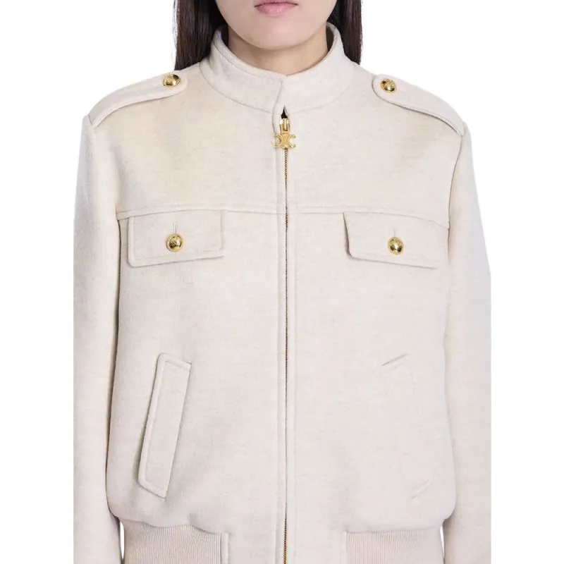 CELINE Zip Up Long Sleeved Jacket-3