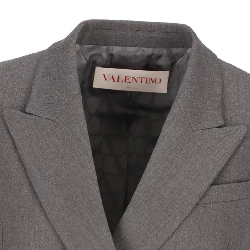 Valentino Double-Breasted Long-Sleeved Jacket-2