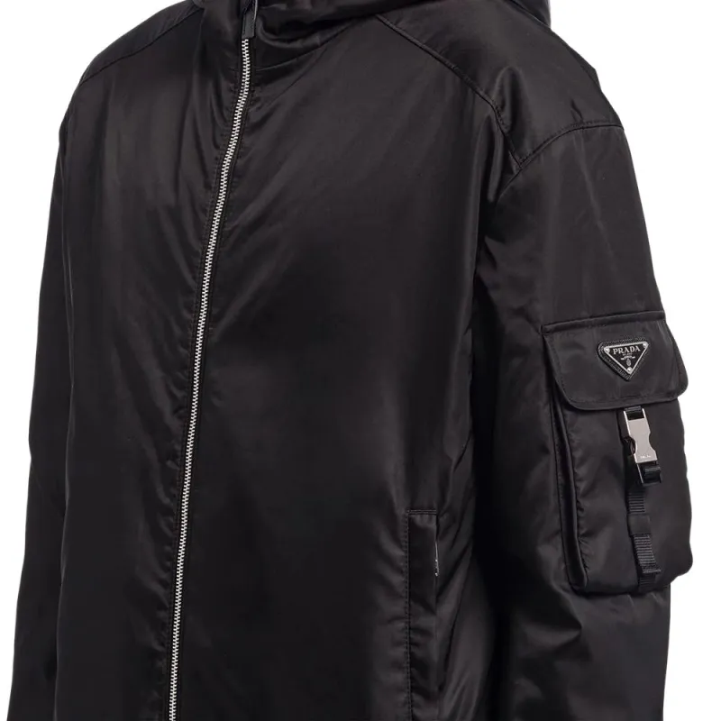 PRADA Zip Up Hooded Blouson Jacket-5