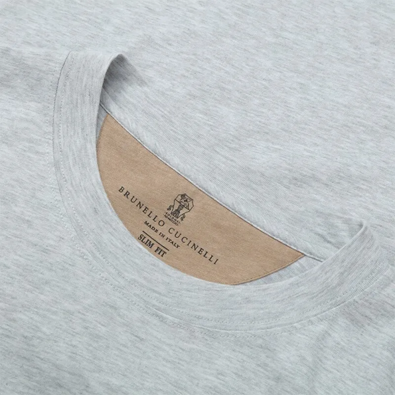Brunello Cucinelli T Shirts Men Light Gray-4