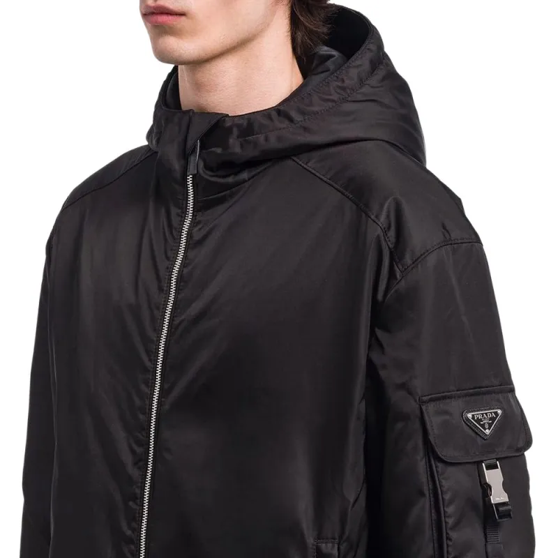 PRADA Zip Up Hooded Blouson Jacket-4