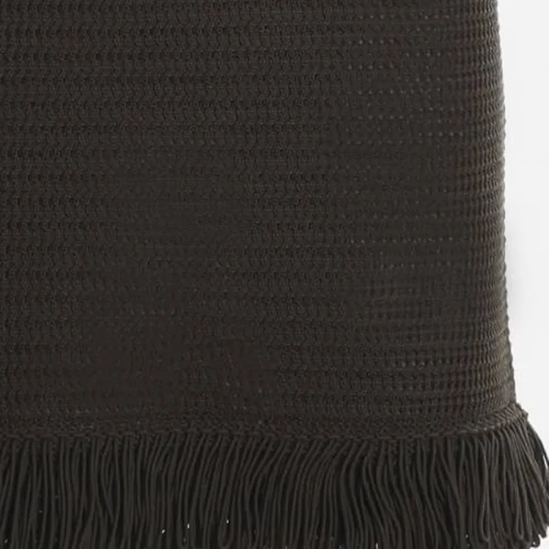 Bottega Veneta Fringe Trim Pencil Skirt Olive-6
