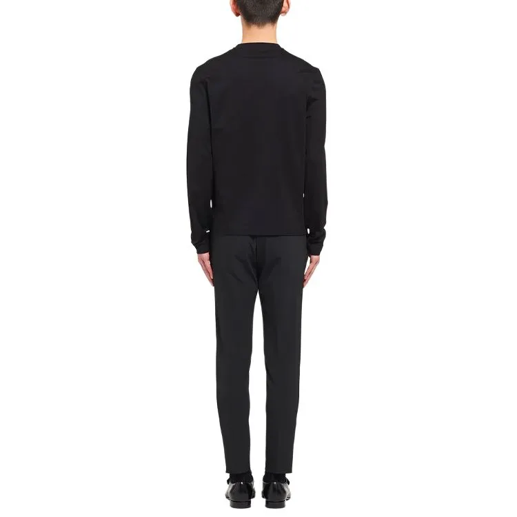 PRADA Embroidered Logo Long sleeve T shirt-2