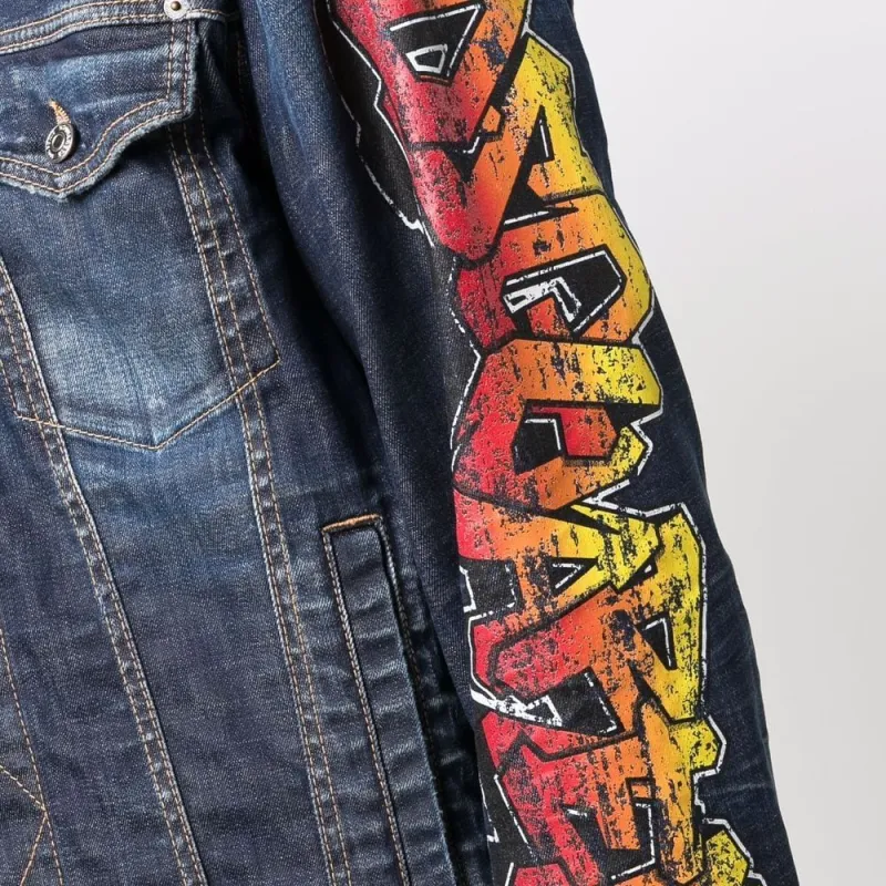 DSQUARED2 Graffiti Logo print Denim Jacket-4