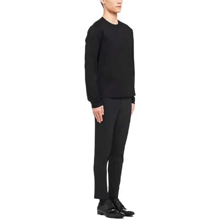 PRADA Embroidered Logo Long sleeve T shirt-3