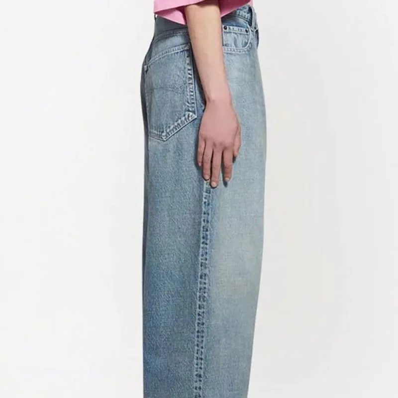 Balenciaga High Waisted Jeans 'Washed Light Blue'-2