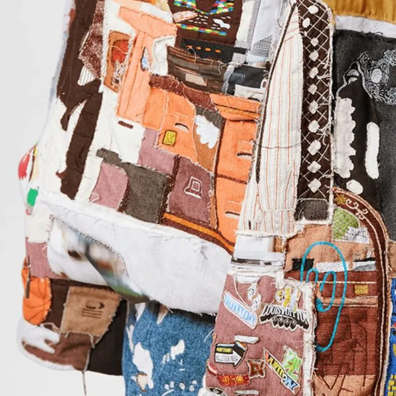 LOUIS VUITTON Made To Order Patchworked Oversized Hooded Blouson-5
