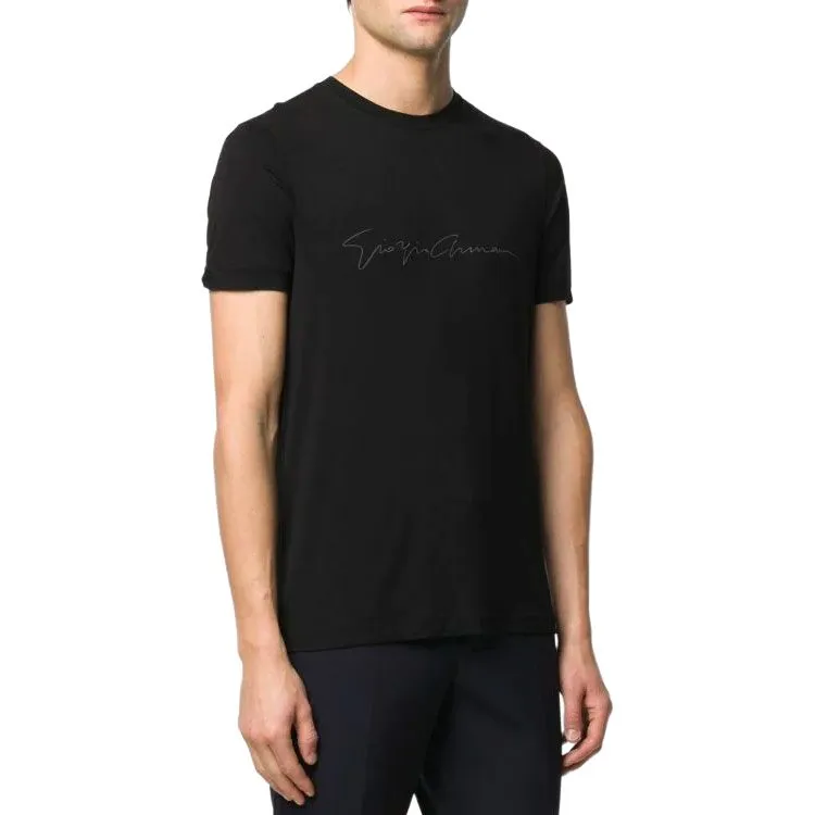 GIORGIO ARMANI Logo Printed Crewneck T Shirt-3