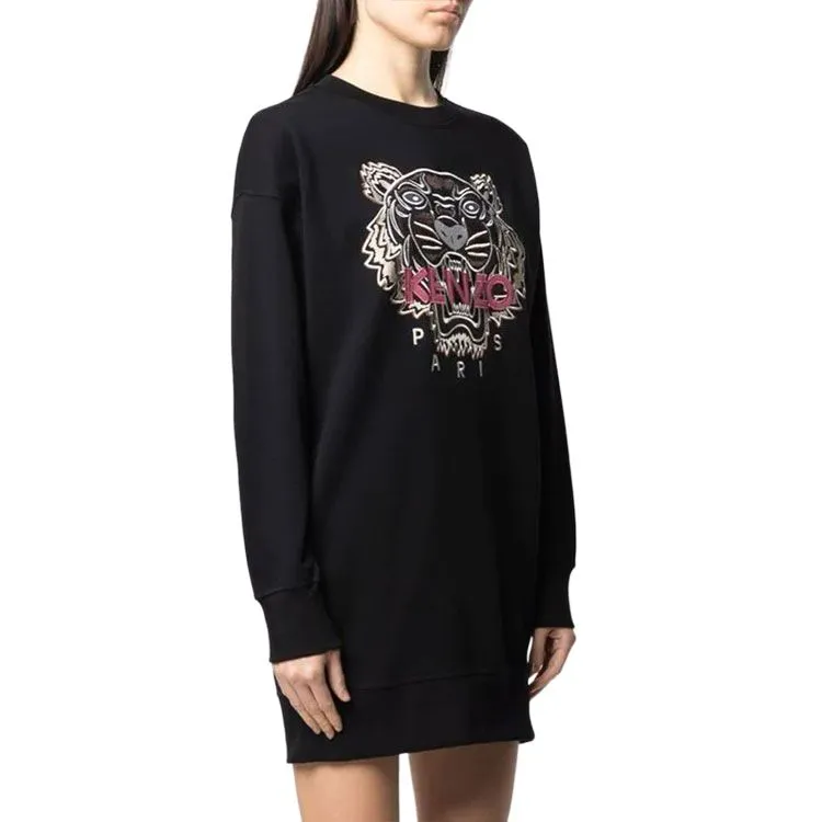 KENZO Long Sleeved Dresses Women's Black-3