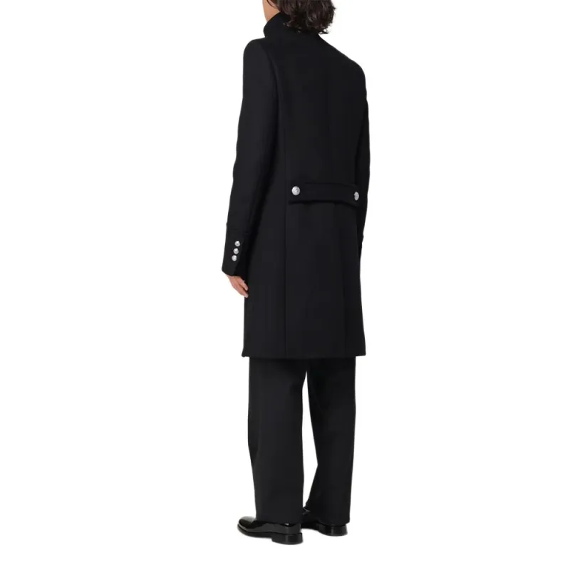 BALMAIN Double Breasted Long Coat-4