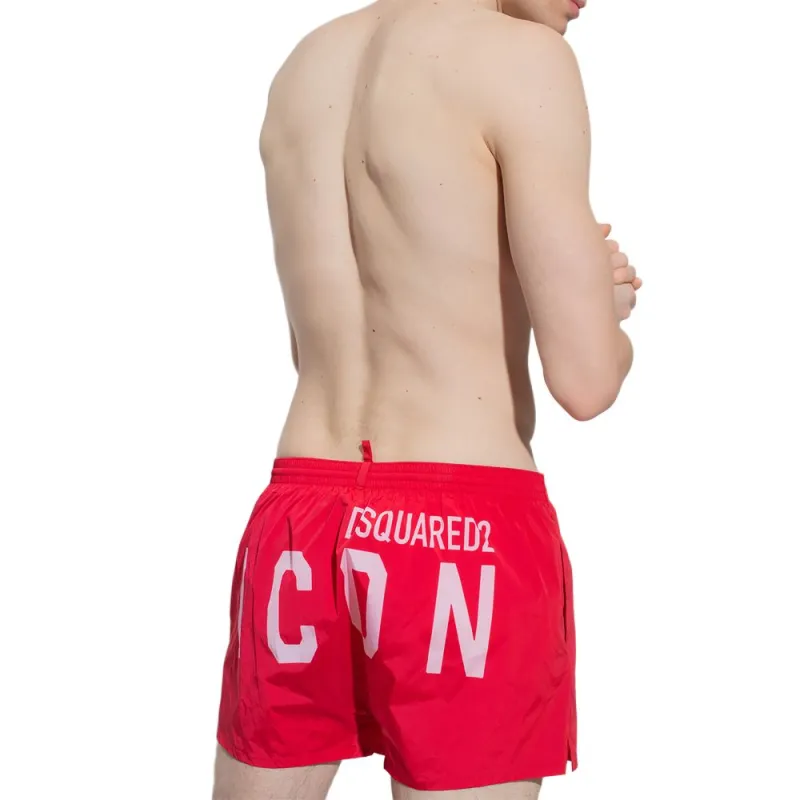 DSQUARED 2 Logo Printed Drawstring Swim Shorts-3