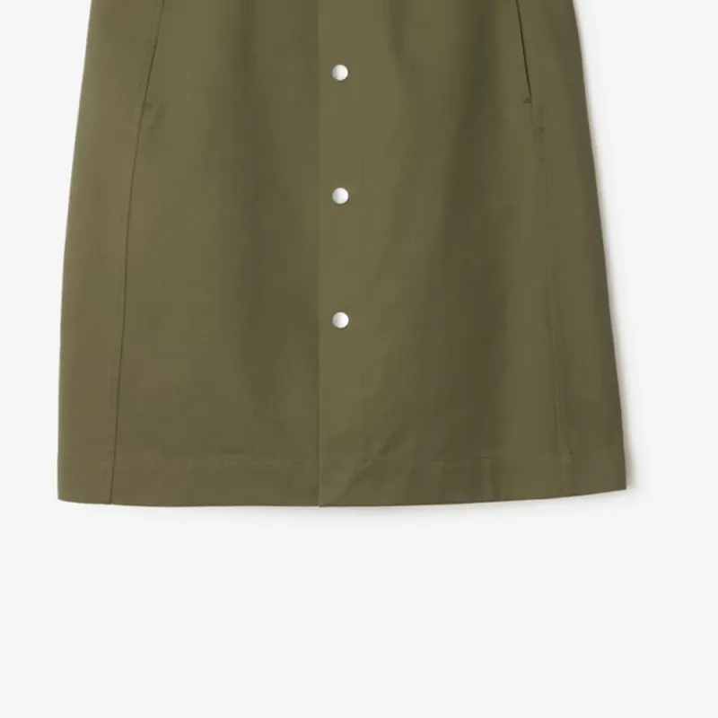 Burberry Long Canvas Trench Skirt Khaki-5