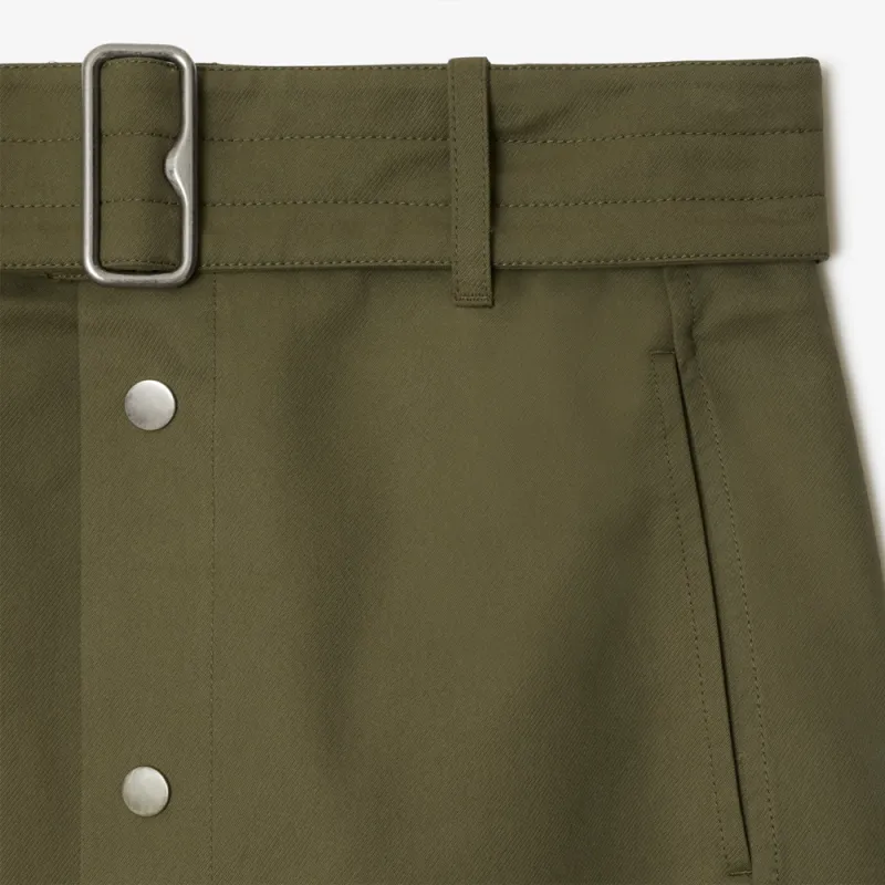 Burberry Long Canvas Trench Skirt Khaki-4