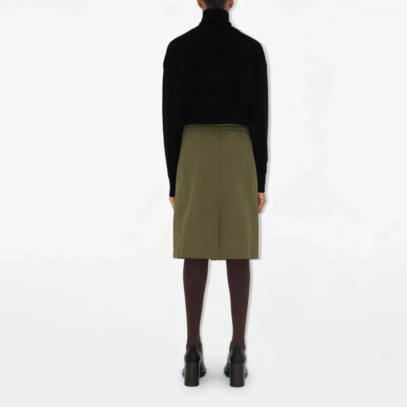 Burberry Long Canvas Trench Skirt Khaki-2