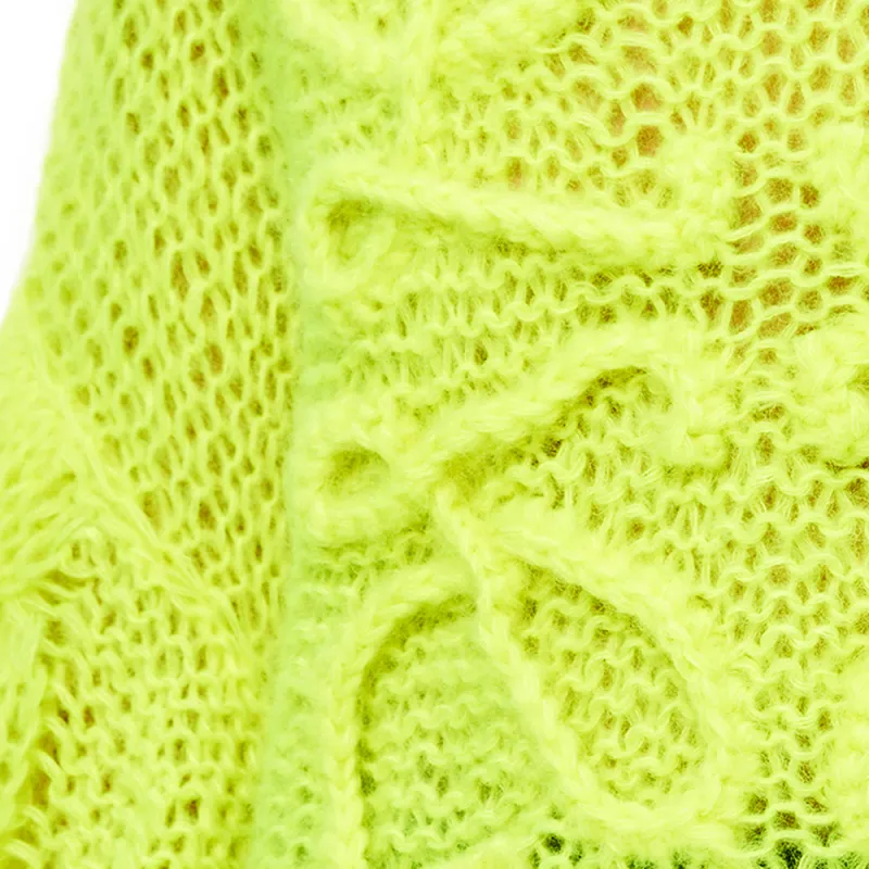 LOEWE Anagram Mohair Sweater 'Neon Yellow'-3