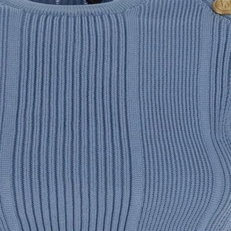 BALMAIN 3 Button Fine Knit Top-3