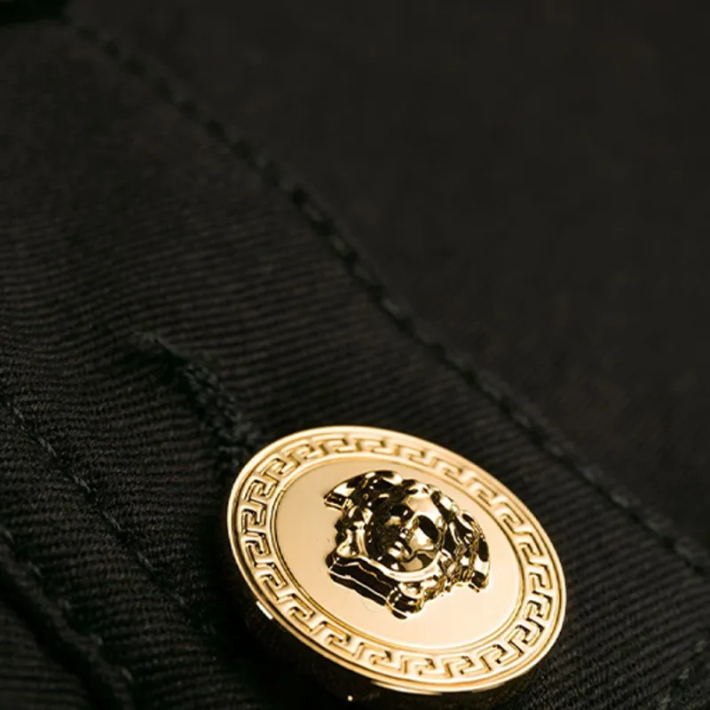 VERSACE Fitted Denim Skinny Jeans 'Black'-6
