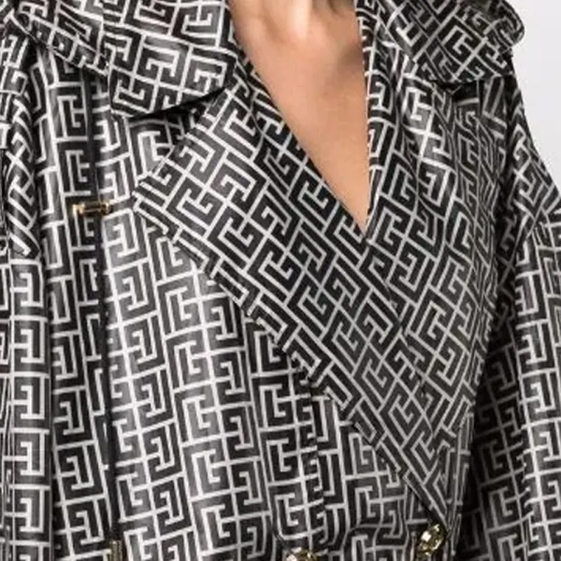 BALMAIN Trench Coats Women's Black-4