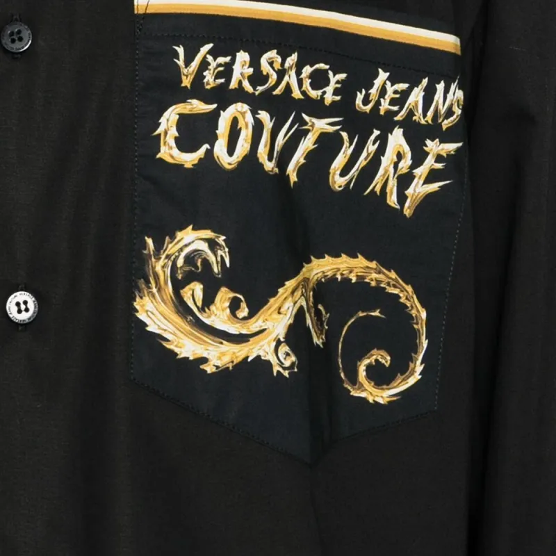 VERSACE JEANS COUTURE Chrome Couture Printed Poplin Shirt-5