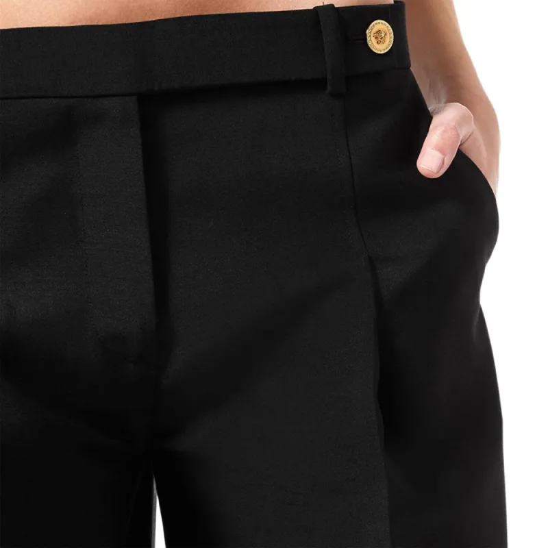 VERSACE Medusa Button High Waist Tailored Pants-4