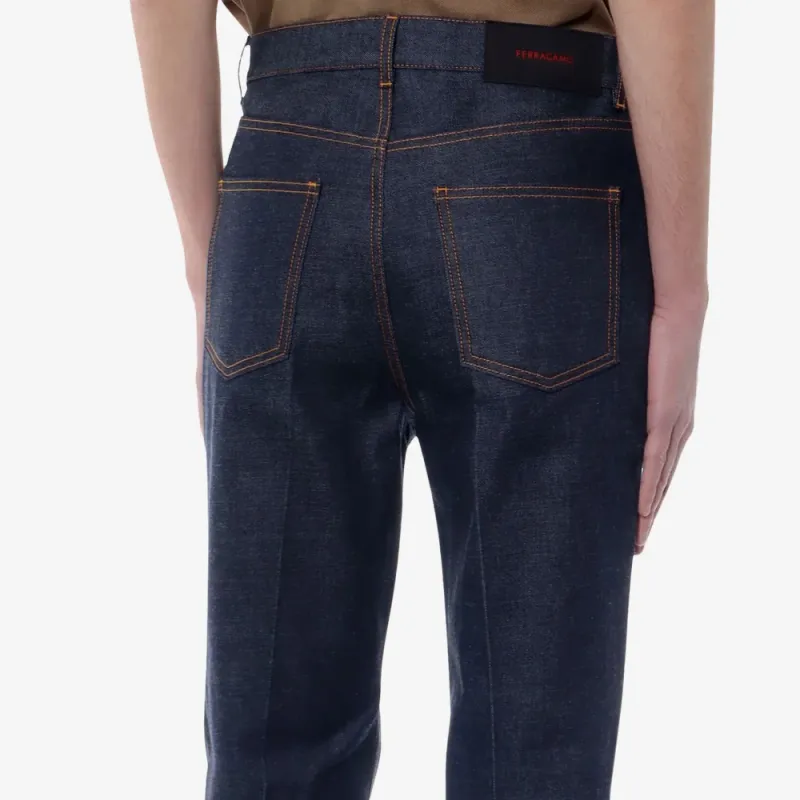 Ferragamo High rise Wide leg Jeans-4